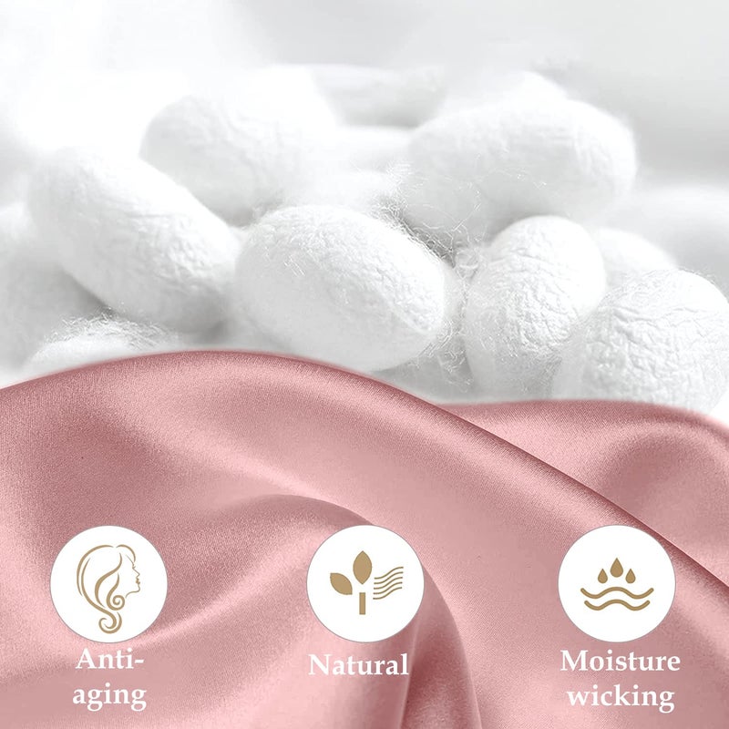 INSSL Silk Pillowcase for Women, Mulberry Silk Pillowcase for Hair and Skin and Stay Comfortable and Breathable During Sleep (Queen, Coral) - Image 4